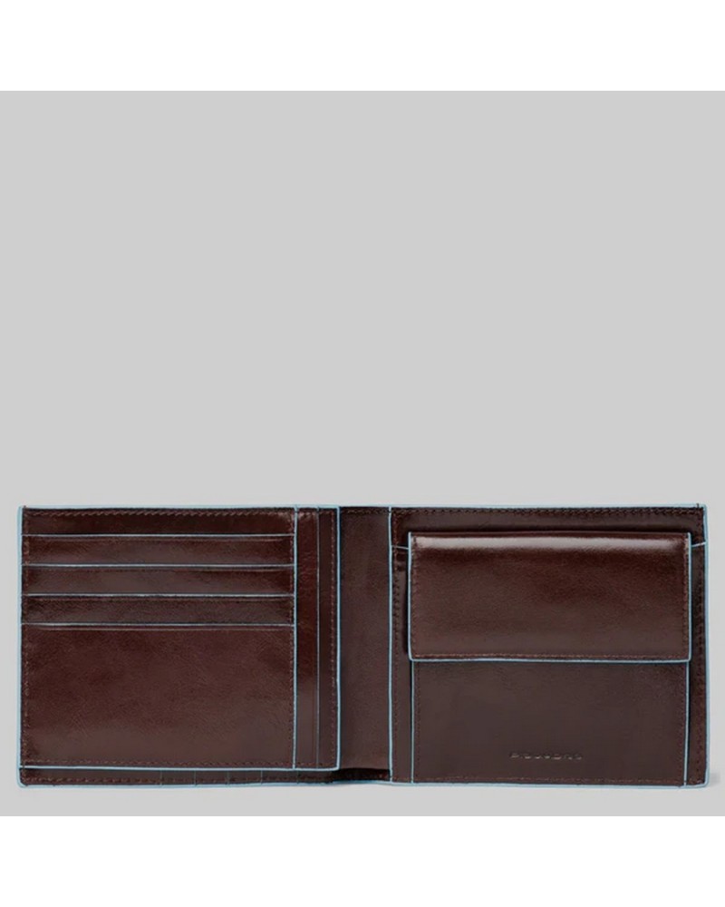 Portafoglio Uomo con Portamonete e Patta Blue Square Piquadro