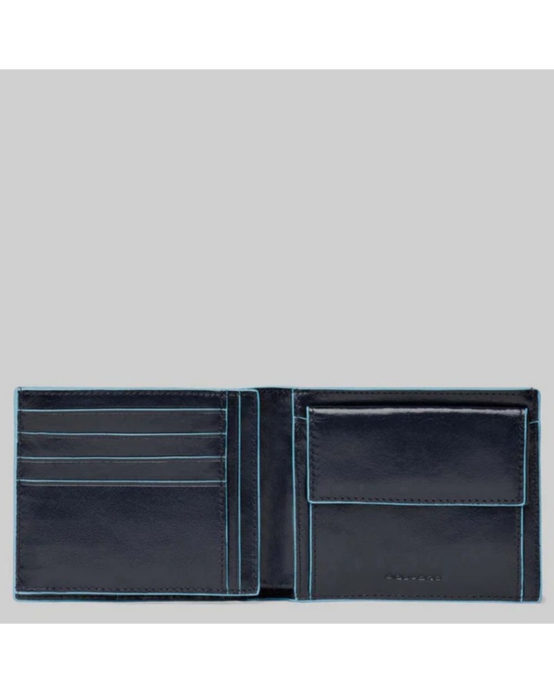 Portafoglio Uomo con Portamonete e Patta Blue Square Piquadro