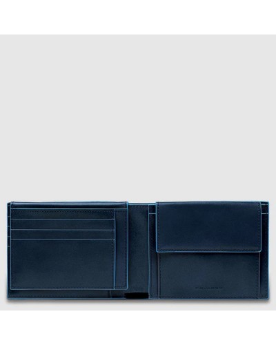 Portafoglio Uomo con Portamonete e Patta Blue Square Piquadro