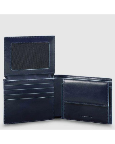 Portafoglio Uomo Mini con Portamonete e Patta Blue Square Piquadro