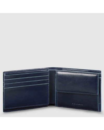 Portafoglio Uomo Mini con Portamonete e Patta Blue Square Piquadro