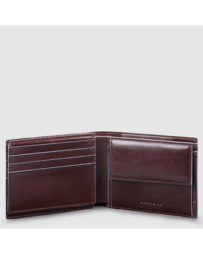 Portafoglio Uomo Mini con Portamonete e Patta Blue Square Piquadro