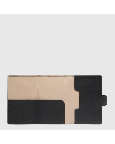 Portacarte in pelle e metallo Piquadro