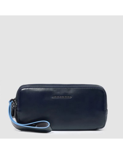 Pochette Uomo 3 Cerniere Blue Square Piquadro
