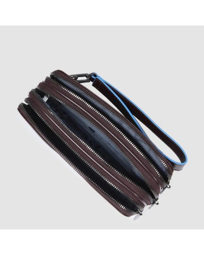 Pochette Uomo 3 Cerniere Blue Square Piquadro