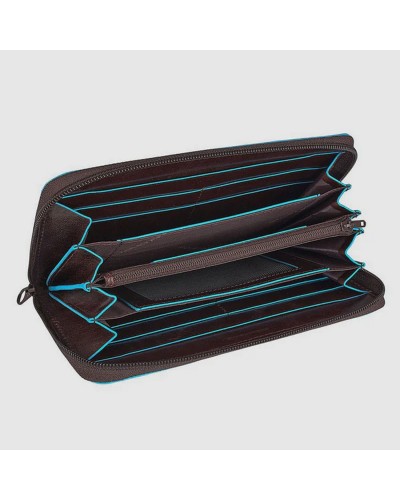 Portafoglio Donna Zip Around Blue Square Piquadro