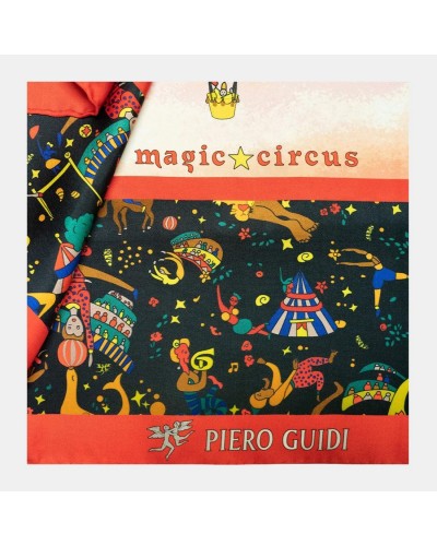 Foulard Donna Seta 88x88 cm Mongolfiere Portafoglio Magic Circus Piero Guidi