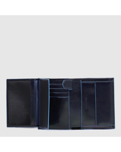 Portafogli Uomo Blue Square Verticale in Pelle con Portamonete, Portacarte di Credito e due Volantini Porta Documenti, Schermat