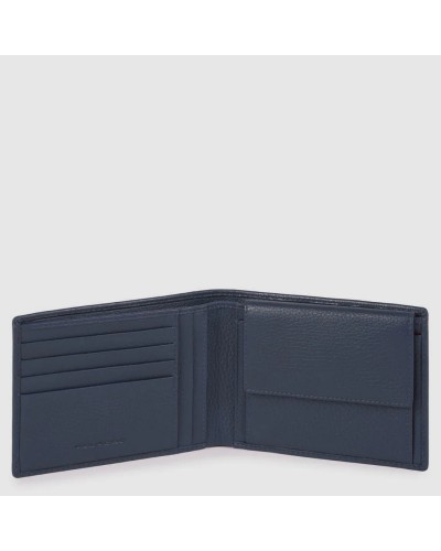 Portafogli Uomo in Pelle con Portamonete, Schermato con Protezione RFID Piquadro