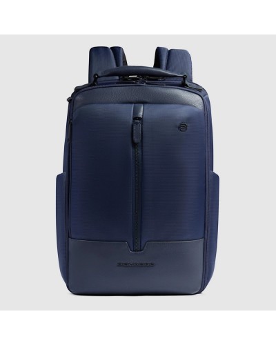 Zaino Uomo da viaggio in tessuto riciclato e pelle porta pc e iPad® a due scomparti Piquadro