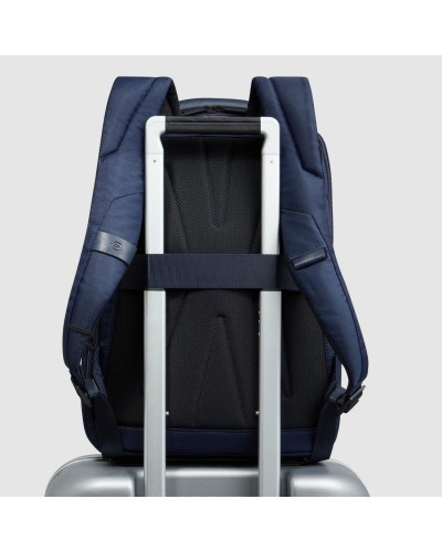 Zaino Uomo da viaggio in tessuto riciclato e pelle porta pc e iPad® a due scomparti Piquadro