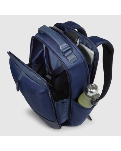 Zaino Uomo da viaggio in tessuto riciclato e pelle porta pc e iPad® a due scomparti Piquadro