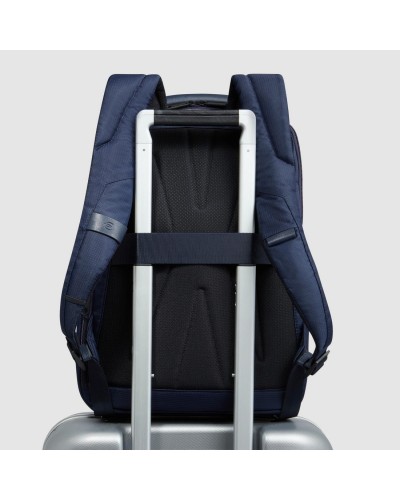 Zaino Uomo da viaggio in tessuto riciclato e pelle porta pc e iPad® Piquadro