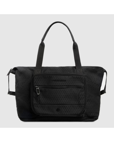 Borsa da viaggio pieghevole in tessuto riciclato con tasca per Piquadro Smart Tracker, espandibile Piquadro