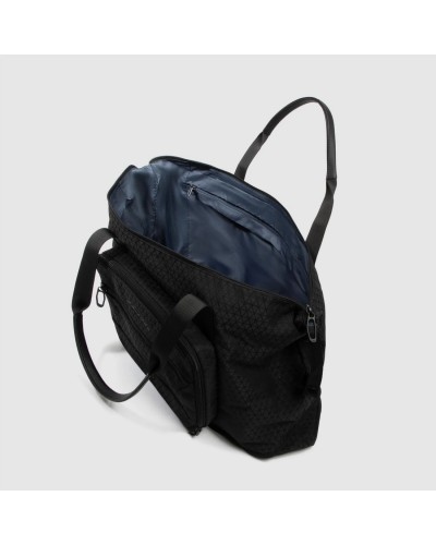 Borsa da viaggio pieghevole in tessuto riciclato con tasca per Piquadro Smart Tracker, espandibile Piquadro