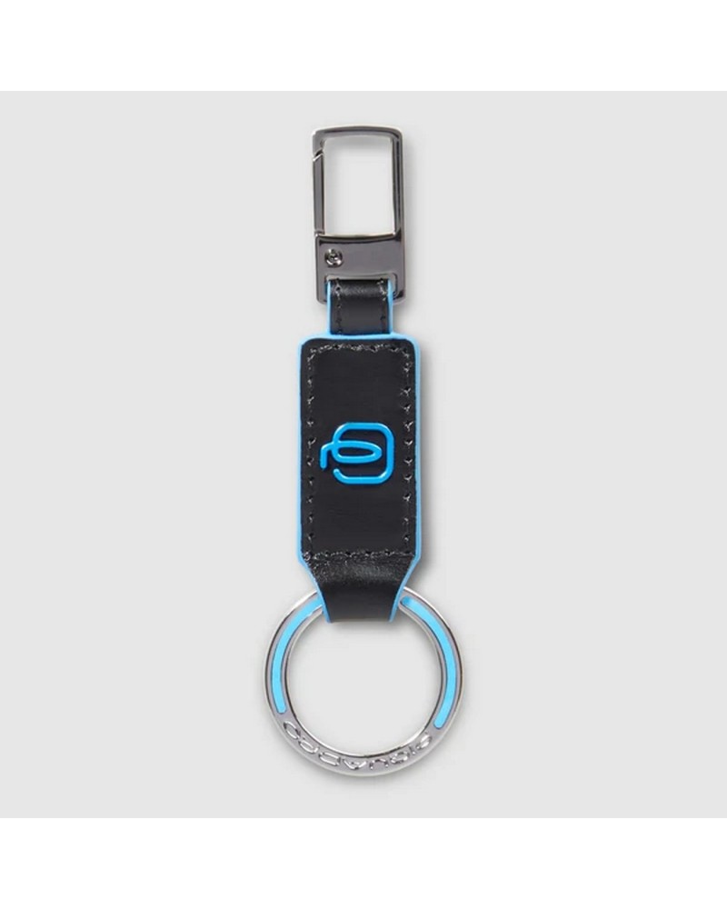 Portachiavi Uomo con Anello e Moschettone Blue Square Piquadro