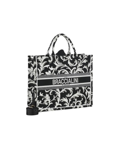 Borsa a Mano con Pochette Queen Braccialini - 3294 Ramage Nero