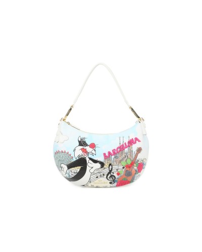 Borsa Sacca con Tracolla Donna Cartoline Barcellona Looney Tunes Braccialini