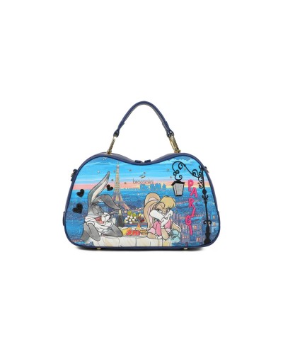 Borsa a Mano con Tracolla Donna Cartoline Parigi Looney Tunes Braccialini
