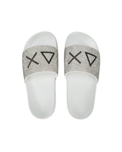 Scarpa Donna Slippers Strass Logo Sun 68