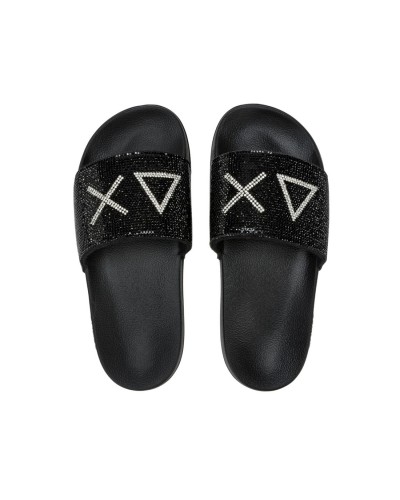 Scarpa Donna Slippers Strass Logo Sun 68 - 11 Nero