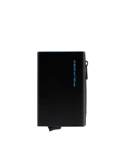 Portacard Sliding Sistem con Portabanconote e Portamonete Blue Square Piquadro - Nero