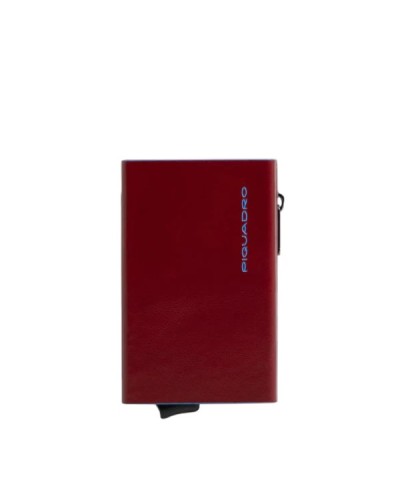 Portacard Sliding Sistem con Portabanconote e Portamonete Blue Square Piquadro - Rosso
