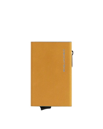 Portacard Sliding Sistem con Portabanconote e Portamonete Blue Square Piquadro - Giallo