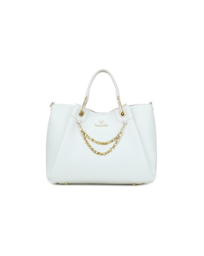 Borsa a Mano con Tracolla e Pochette Removibile Amy Braccialini - 001 Bianco