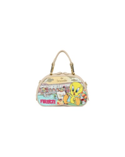 Borsa a Mano con Tracolla Donna Cartoline Firenze Looney Tunes Braccialini
