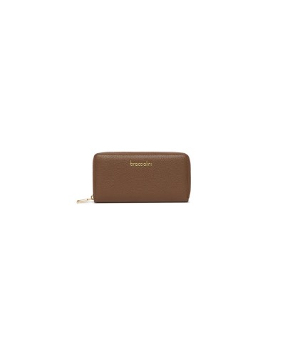 Portafoglio Zip Around Donna Basic Braccialini - Marrone