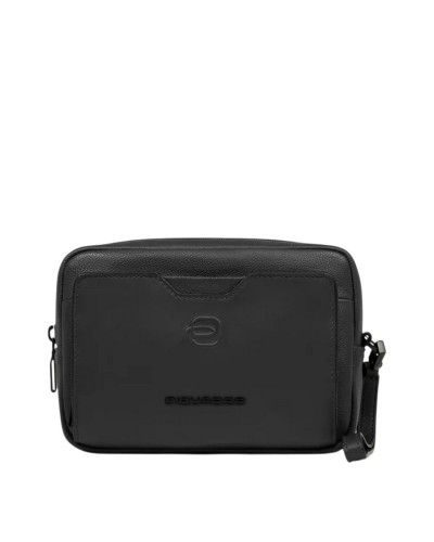 Pochette Uomo 2 scomparti con Tracolla Removibile Piquadro - Nero