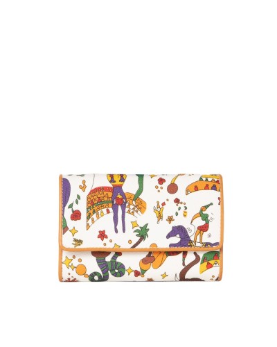 Portafoglio Donna con Patta e Portamonete Magic Circus Piero Guidi - Biscotto 90