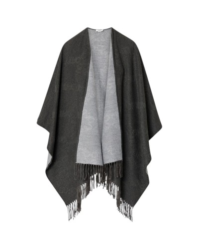 Poncho Donna Embossed Logo Liu-Jo - Antracite 09012