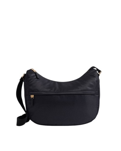 Borsa a Tracolla Donna Luna Medium B-Club Borbonese - Dark Black Y66