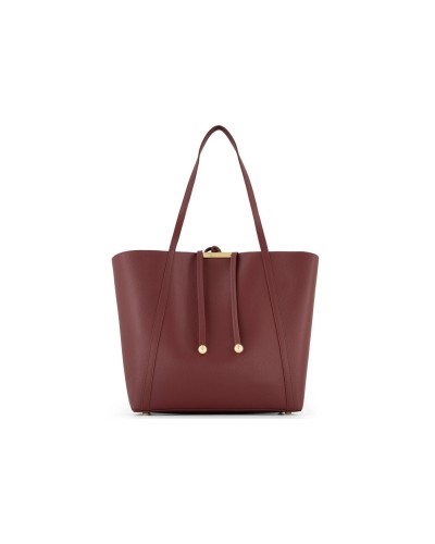 Borsa Shopper Reversibile con Pochette Donna Double Braccialini - Vinaccia 406