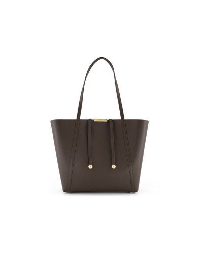 Borsa Shopper Reversibile con Pochette Donna Double Braccialini - Cioccolato 3009