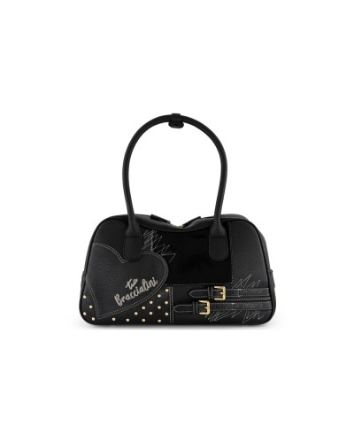 Borsa a Mano con Tracolla Donna Amy Patchwork Braccialini - Nero 100
