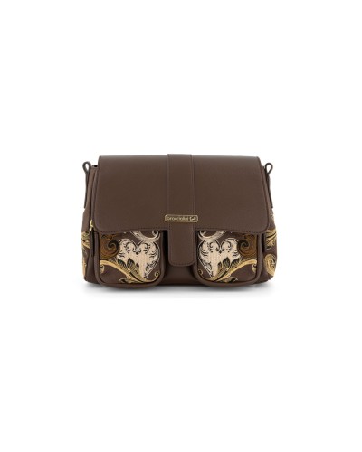 Borsa a Tracolla Donna Queen Braccialini - Choco Ramage