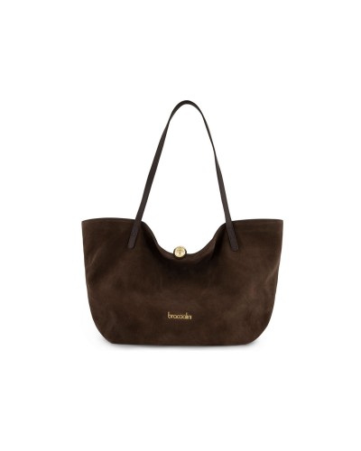 Borsa Shopper Donna Ariel Suede Braccialini - Cioccolato 3009