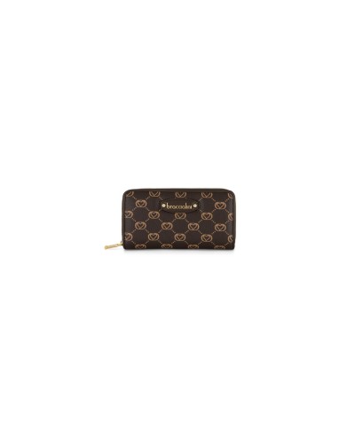 Portafoglio Zip Around Donna Monogram Braccialini - Marrone 300
