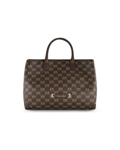 Borsa a Mano con Tracolla Donna Monogram Braccialini - 300 Marrone