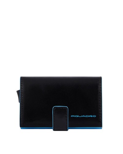Portacarte Automatico Sliding Sistem Blue Square Piquadro - Nero