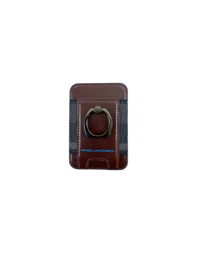 Portacarte di Credito con Anello MagSafe Blue Square Piquadro - Mogano
