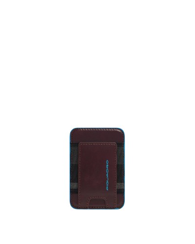 Portacarte di Credito Verticale Elastico MagSafe Piquadro - Mogano