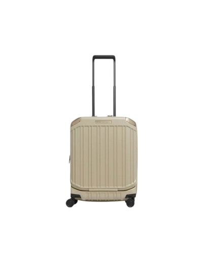 Trolley Cabina Rigido a Quattro Ruote Espandibile Piquadro - Beige Opaco