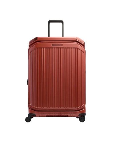 Trolley Grande Rigido a Quattro Ruote Espandibile Piquadro - Cuoio