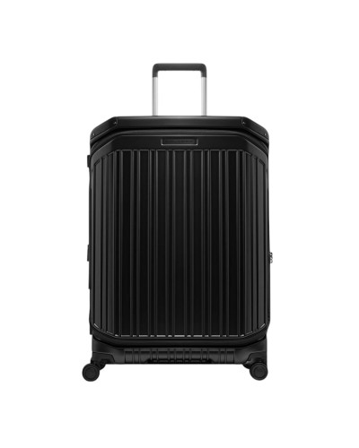 Trolley Grande Rigido a Quattro Ruote Espandibile Piquadro - Nero Opaco