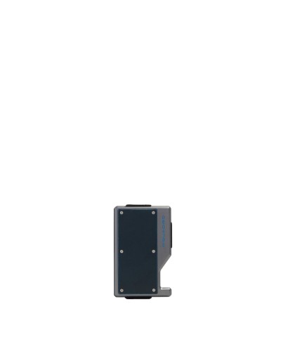 Portacarte di Credito in Alluminio e Pelle Elastico Blue Square Piquadro