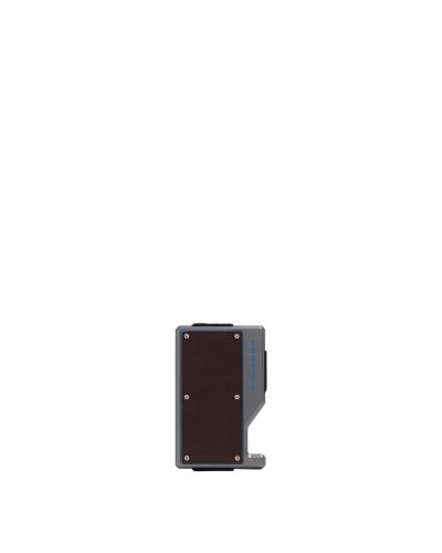 Portacarte di Credito in Alluminio e Pelle Elastico Blue Square Piquadro - Mogano